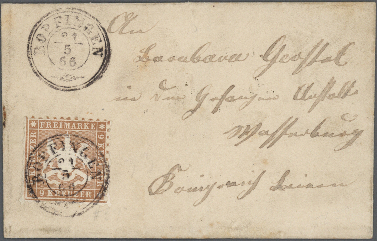 Br/GA Württemberg - Marken und Briefe: 1850/1874, interessante Sammlung von über 400 Belegen der Kreuzerze