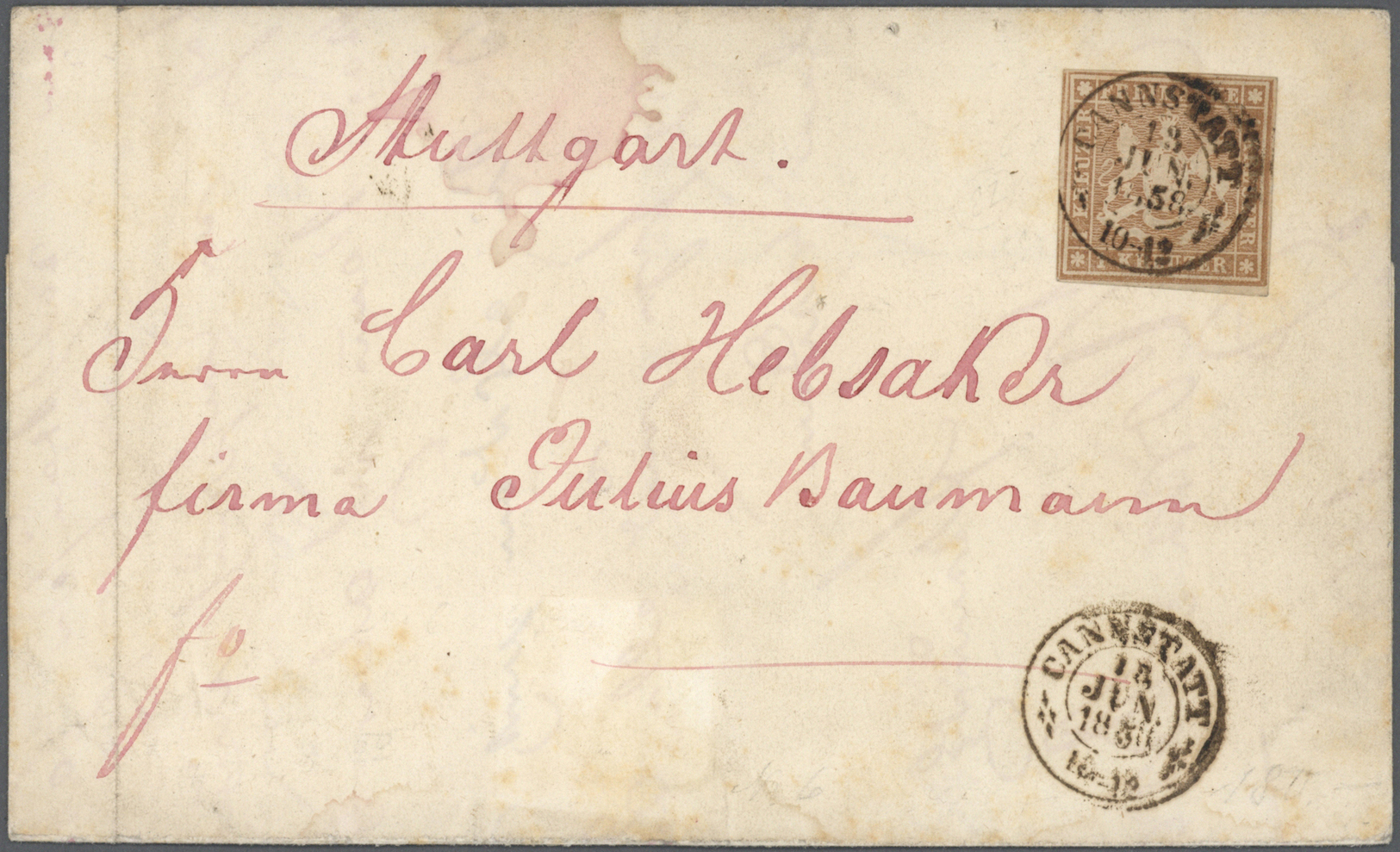 Br/GA Württemberg - Marken und Briefe: 1850/1874, interessante Sammlung von über 400 Belegen der Kreuzerze
