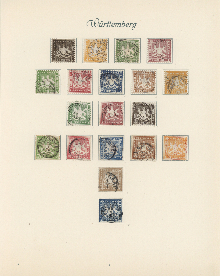 Württemberg - Marken Und Briefe: 1851/1878; Gehaltvolle Sammlung In Sehr Schöner Qualität Mit Allen - Autres & Non Classés