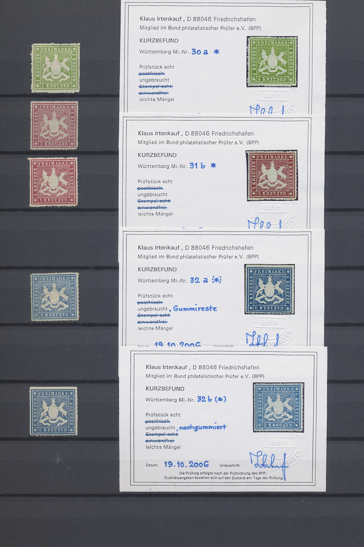 * Württemberg - Marken Und Briefe: 1851/1870, Ungebrauchte Sammlung, Die Nr. 1-5 Als Amtliche Nachdruc - Autres & Non Classés