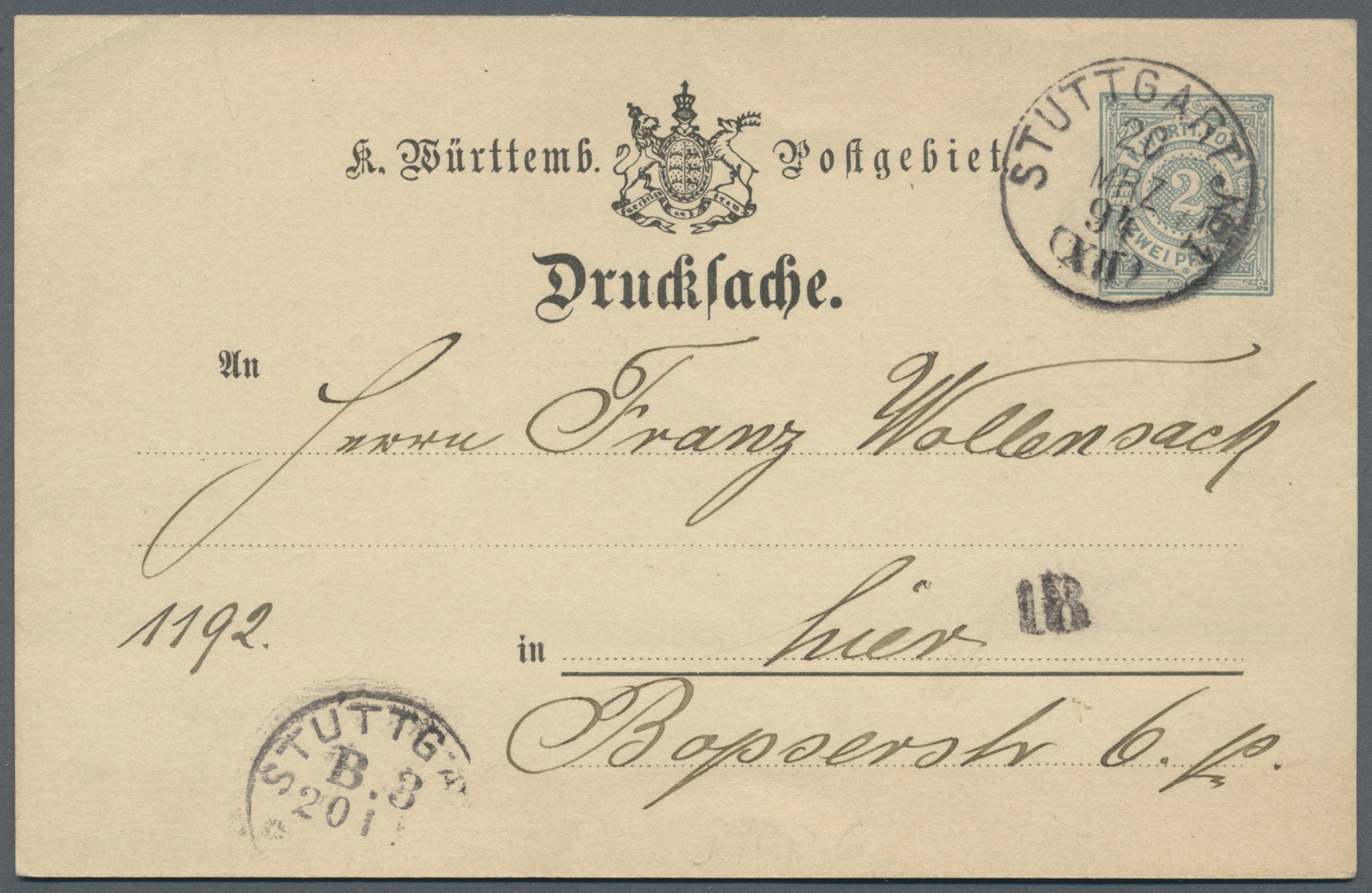 GA Württemberg - Ganzsachen: 1862/1920, sehr umfangreiche Sammlung ab U 1 bis DPB 67, insgesamt 807 nur