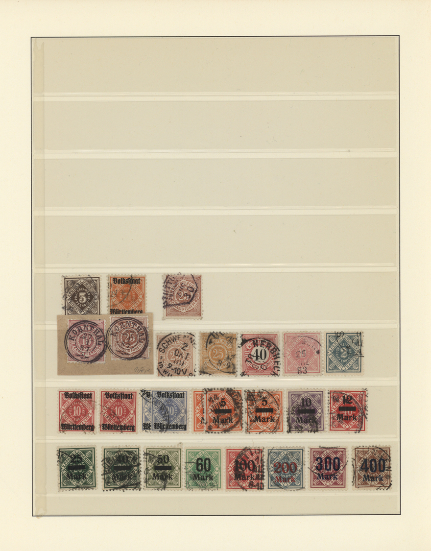 O/Brfst/**/* Württemberg - Marken Und Briefe: 1875/1920, Meist Gestempelte Sammlungspartie Der Kreuzer-Zeit Auf L - Sonstige & Ohne Zuordnung
