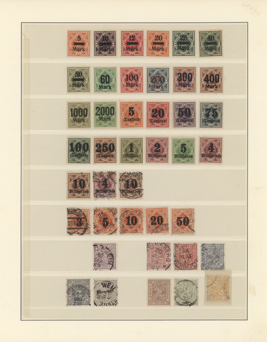 O/Brfst/**/* Württemberg - Marken und Briefe: 1875/1920, meist gestempelte Sammlungspartie der Kreuzer-Zeit auf L