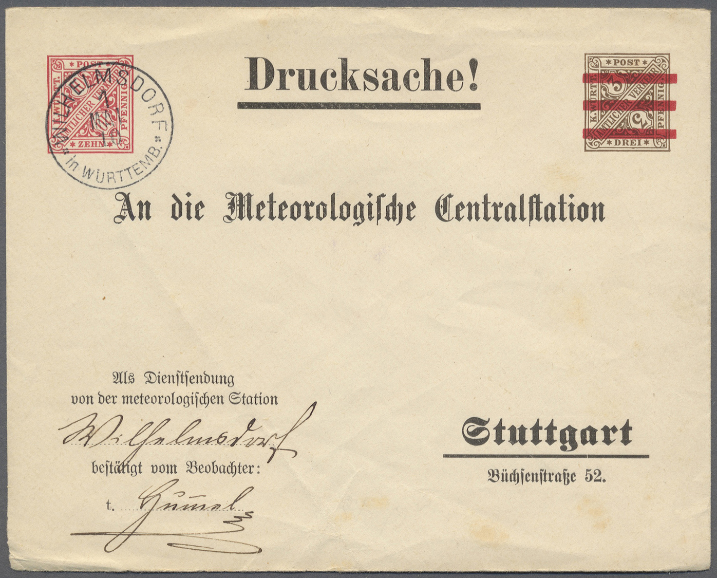 GA Württemberg - Ganzsachen: 1880/1920, Lot Von Ca. 100 Ganzsachenumschläge, Auch Privatganzsachen, Kar - Sonstige & Ohne Zuordnung