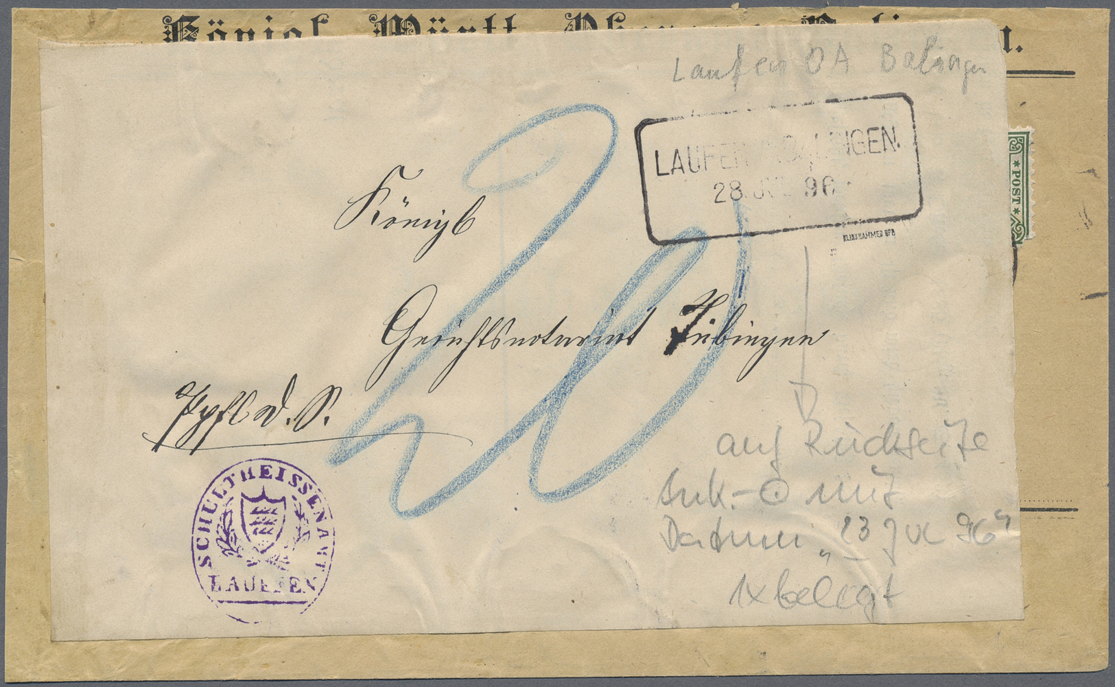 Br/Brfst/O Württemberg - Wanderstempel: 1882/1931, Umfangreiche Wanderstempel-Sammlung Von Ca. 165 Belegen Und - Autres & Non Classés