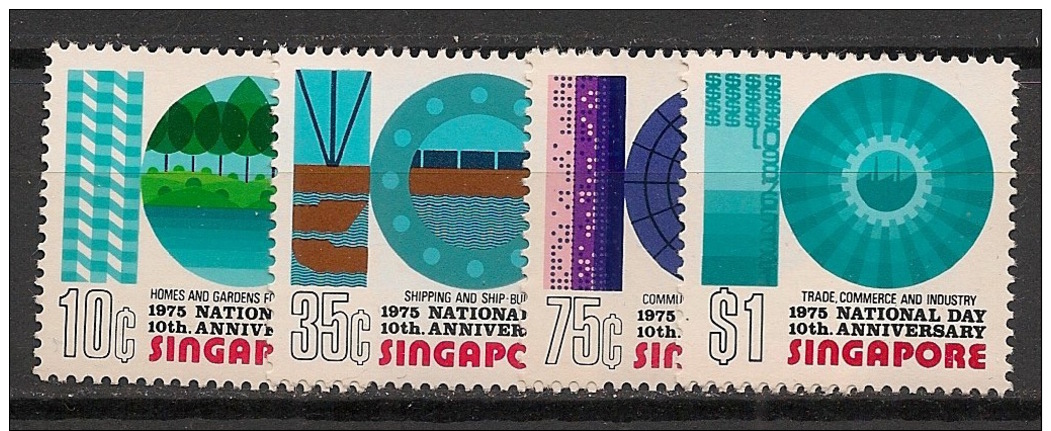 Singapour - 1975 - N°Yv. 231 à 234 - Fête Nationale - Neuf Luxe ** / MNH / Postfrisch - Singapore (1959-...)