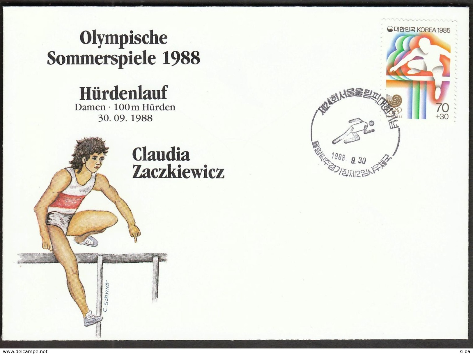 Korea 1988 / Olympic Games Seoul / Athletics, 100 Metres Hurdles / Bronze Medal Winner Claudia Zackiewicz, Germany - Summer 1988: Seoul