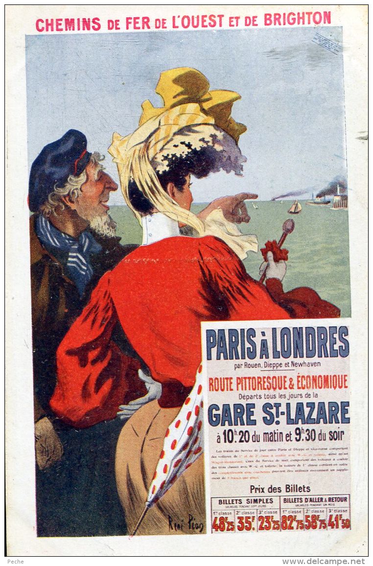 N°58311 -cpa Publicitaire Chemins De Fer De L'Ouest Et De Brighton - Autres & Non Classés