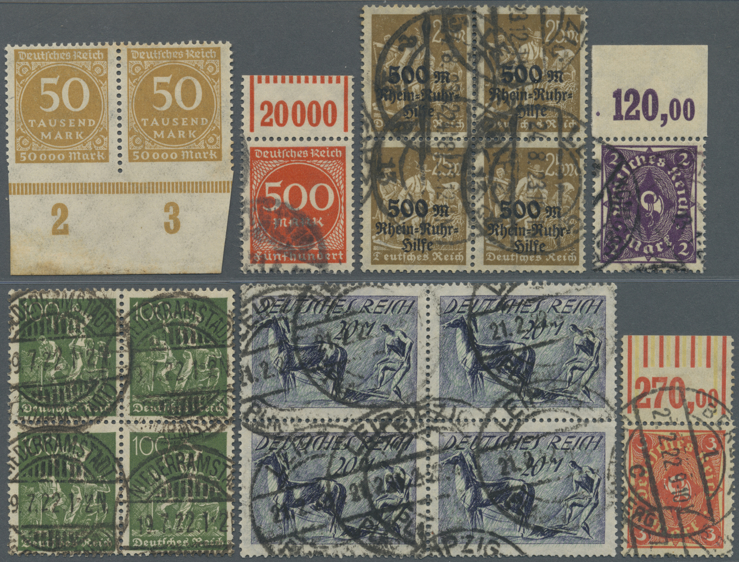 O/**/* Deutsches Reich - Inflation: 1921/23, Sammlungs- Bzw. Dublettenbestand Auf C5-Einsteckkarten, Teils - Lettres & Documents
