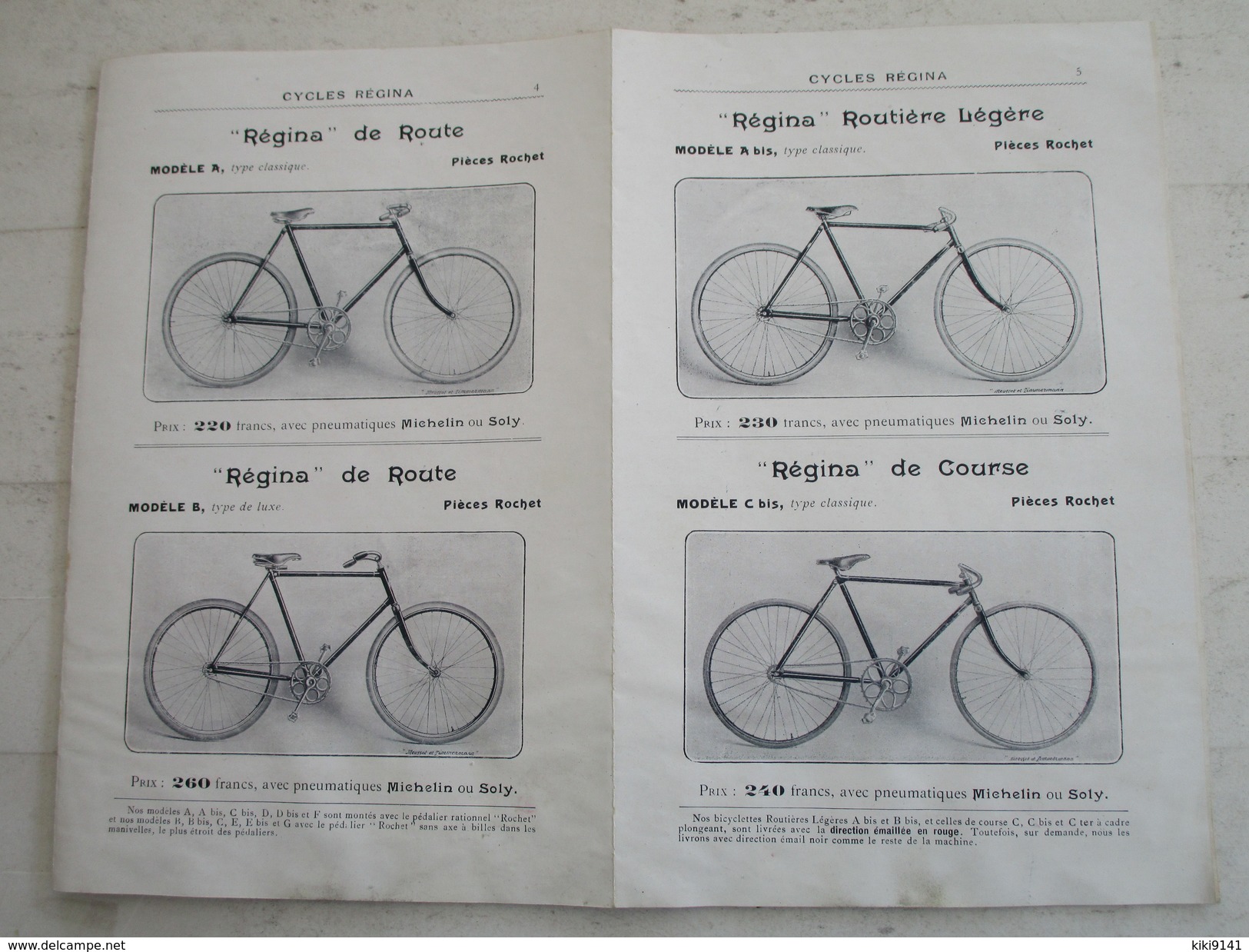 "REGINA" . Bicyclettes & Motocyclettes . PAGIS & Cie 27, Avenue De La Grande Armée à PARIS (8 Pages Toutes Représentées) - Publicités