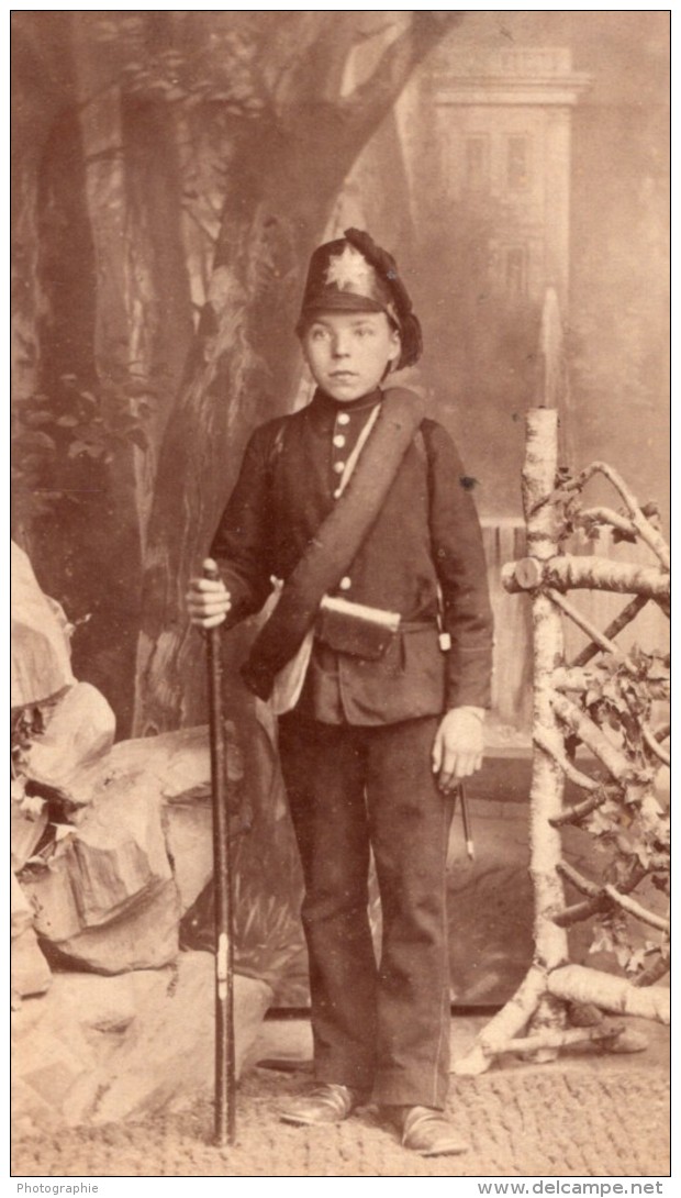 Seifhennersdorf Jeune Garcon En Uniforme Militaire Ancienne Photo CDV Matthias 1890 - Old (before 1900)