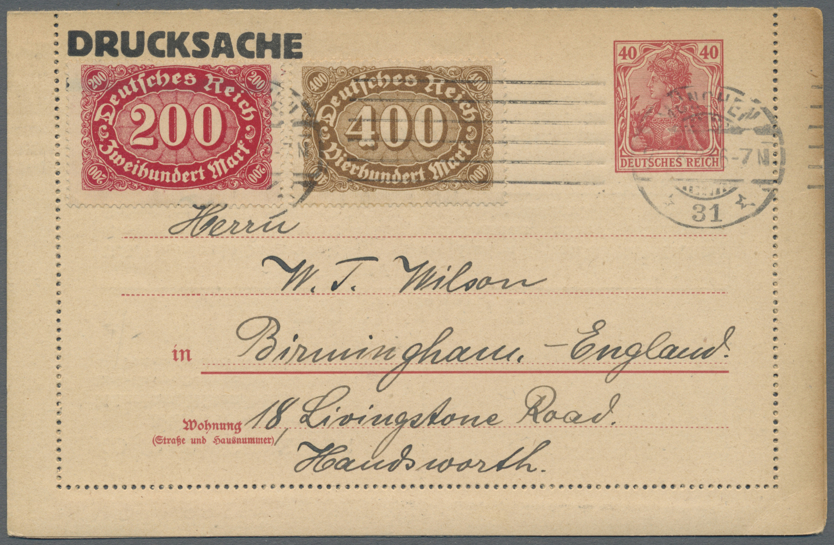 GA Deutsches Reich - Ganzsachen: 1872/1920 (ca.), ca. 120 Ganzsachen-Umschläge, Kartenbriefe (dabei vie