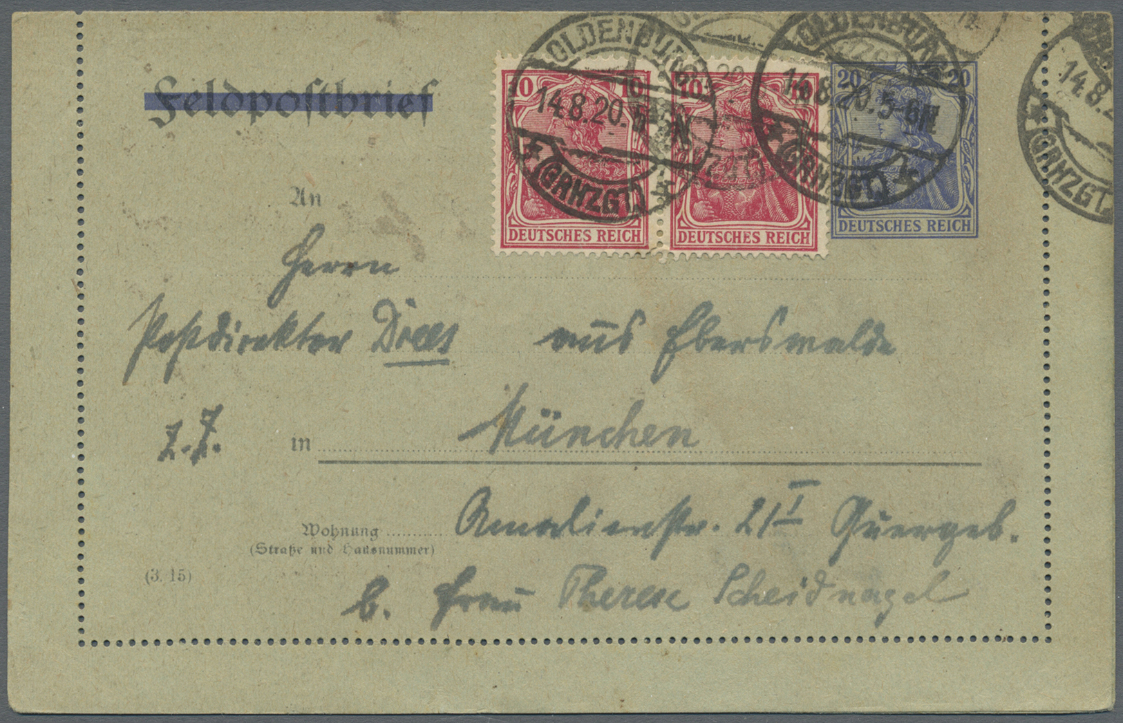 GA Deutsches Reich - Ganzsachen: 1872/1920 (ca.), ca. 120 Ganzsachen-Umschläge, Kartenbriefe (dabei vie