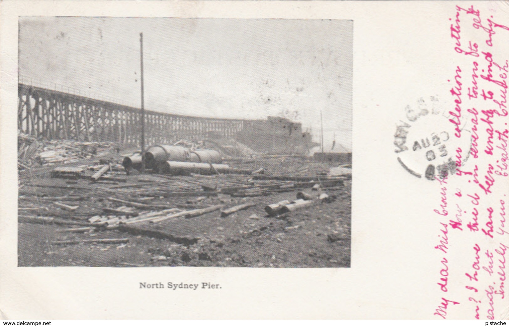 Vintage 1903 - North Sydney Pier - Nova Scotia Canada -  - 2 Scans - Other & Unclassified