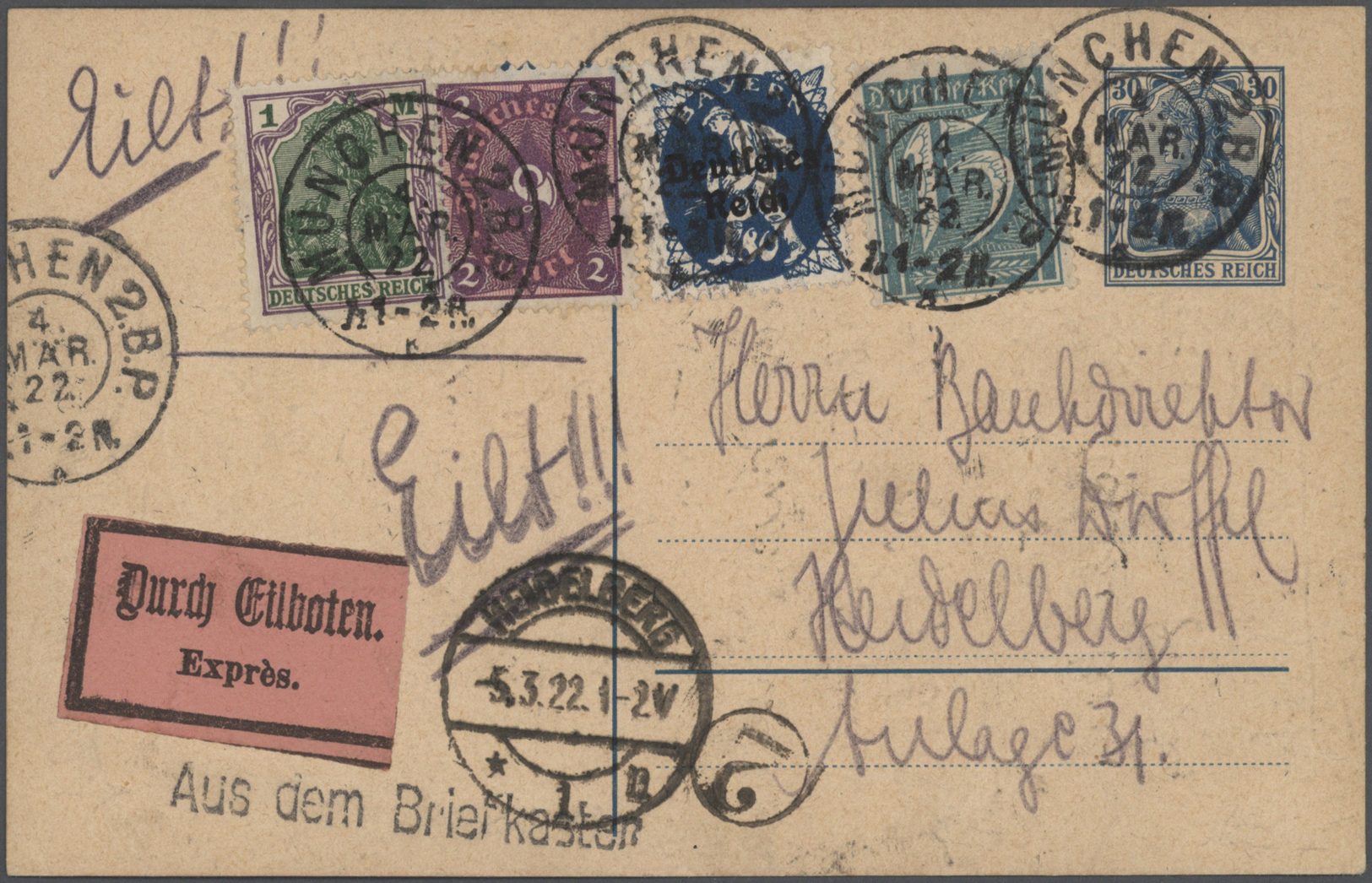 GA Deutsches Reich - Ganzsachen: 1882/1940, schöne und gehaltvolle Sammlung mit 63 Ganzsachen ab Kaiser
