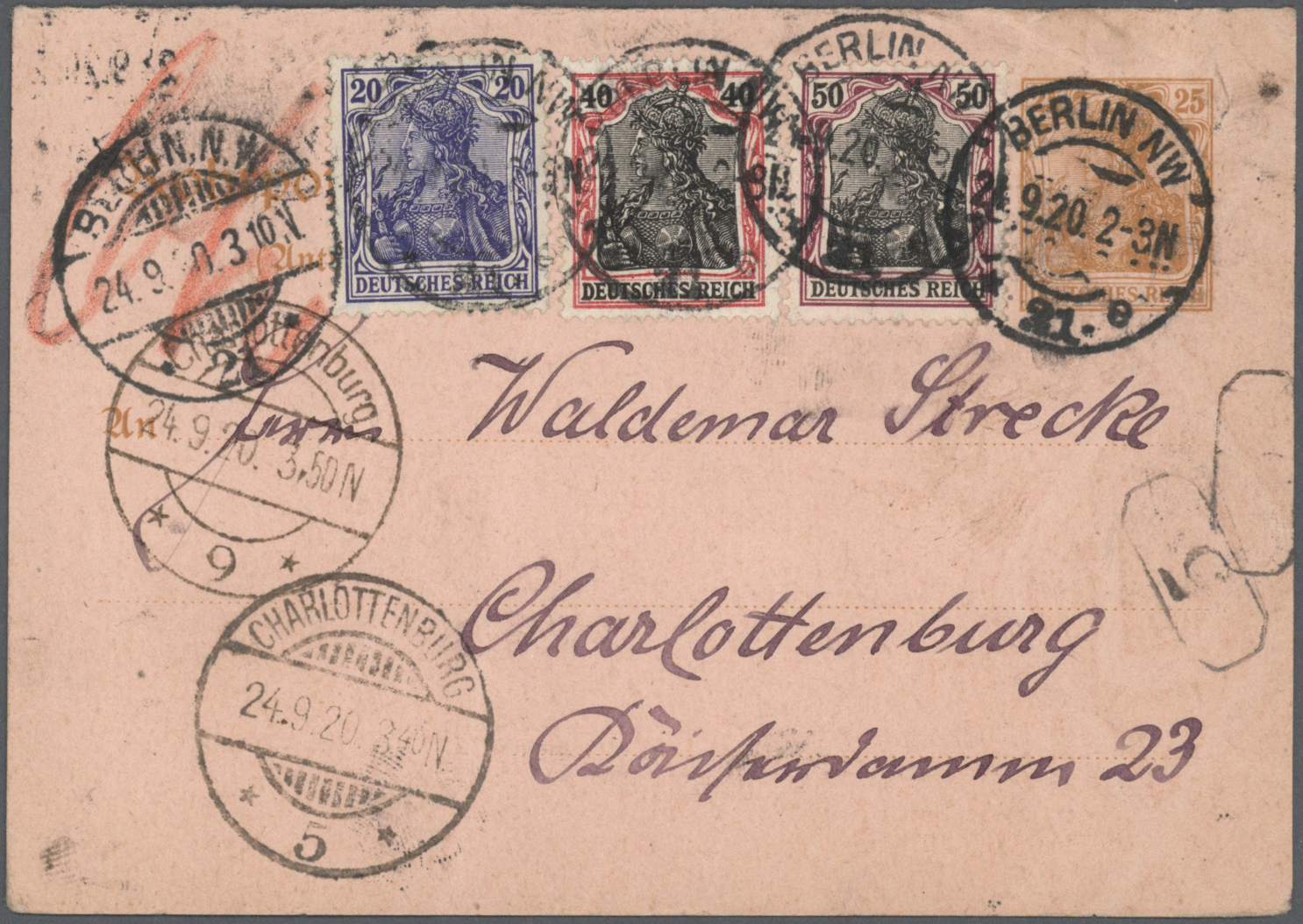 GA Deutsches Reich - Ganzsachen: 1900/1945, Interessante Partie Von Knapp 200 ROHRPOST-Briefe Und -Kart - Andere & Zonder Classificatie