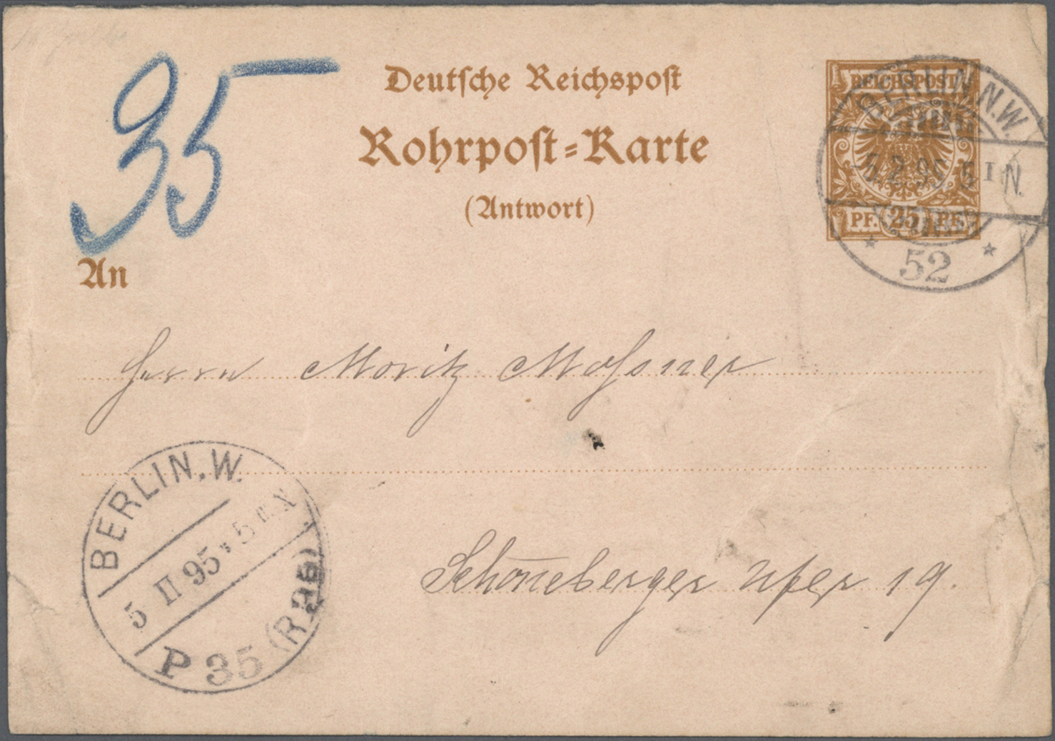 GA Deutsches Reich - Ganzsachen: 1900/1945, Interessante Partie Von Knapp 200 ROHRPOST-Briefe Und -Kart - Andere & Zonder Classificatie