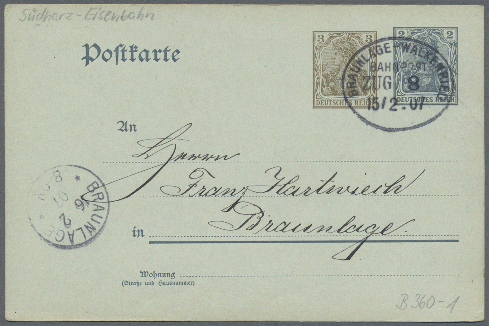 Br/GA/ Deutsches Reich - Bahnpost: 1894/1943, Kleinbahnen Westdeutschland, Norddeutschland, Hessen U. Harz, - Andere & Zonder Classificatie