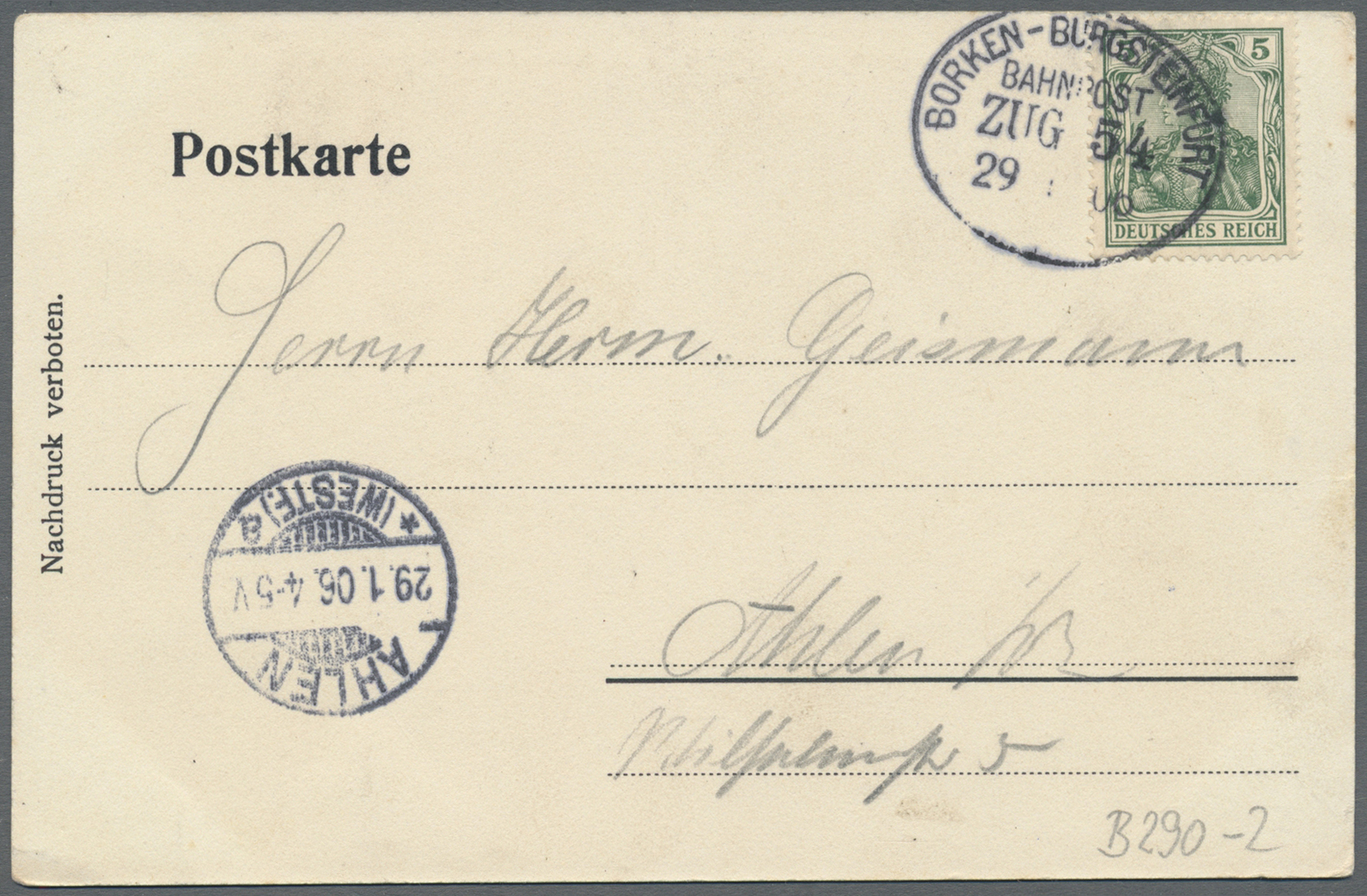 Br/GA/ Deutsches Reich - Bahnpost: 1894/1943, Kleinbahnen Westdeutschland, Norddeutschland, Hessen u. Harz,