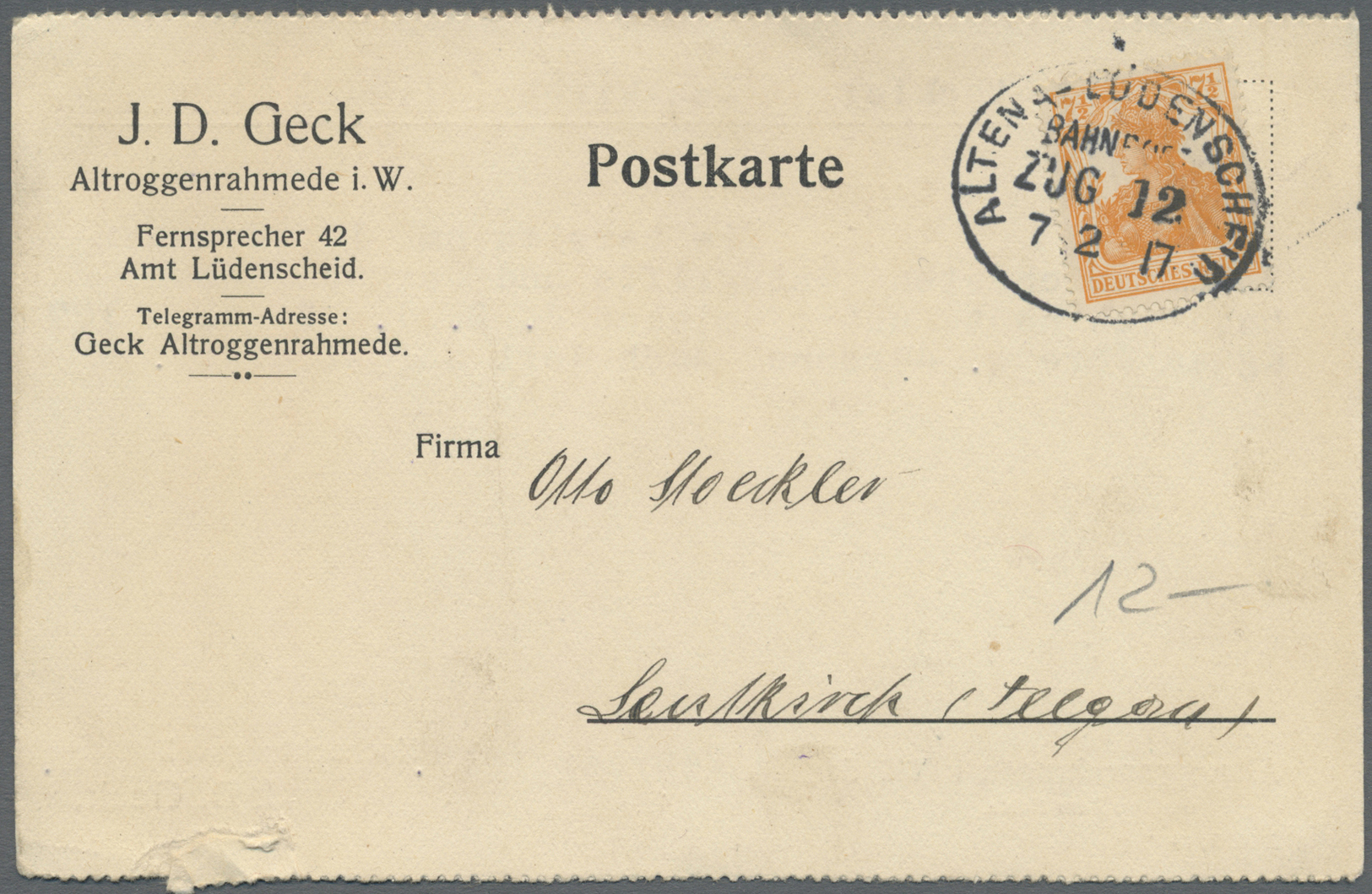 Br/GA/ Deutsches Reich - Bahnpost: 1894/1943, Kleinbahnen Westdeutschland, Norddeutschland, Hessen u. Harz,