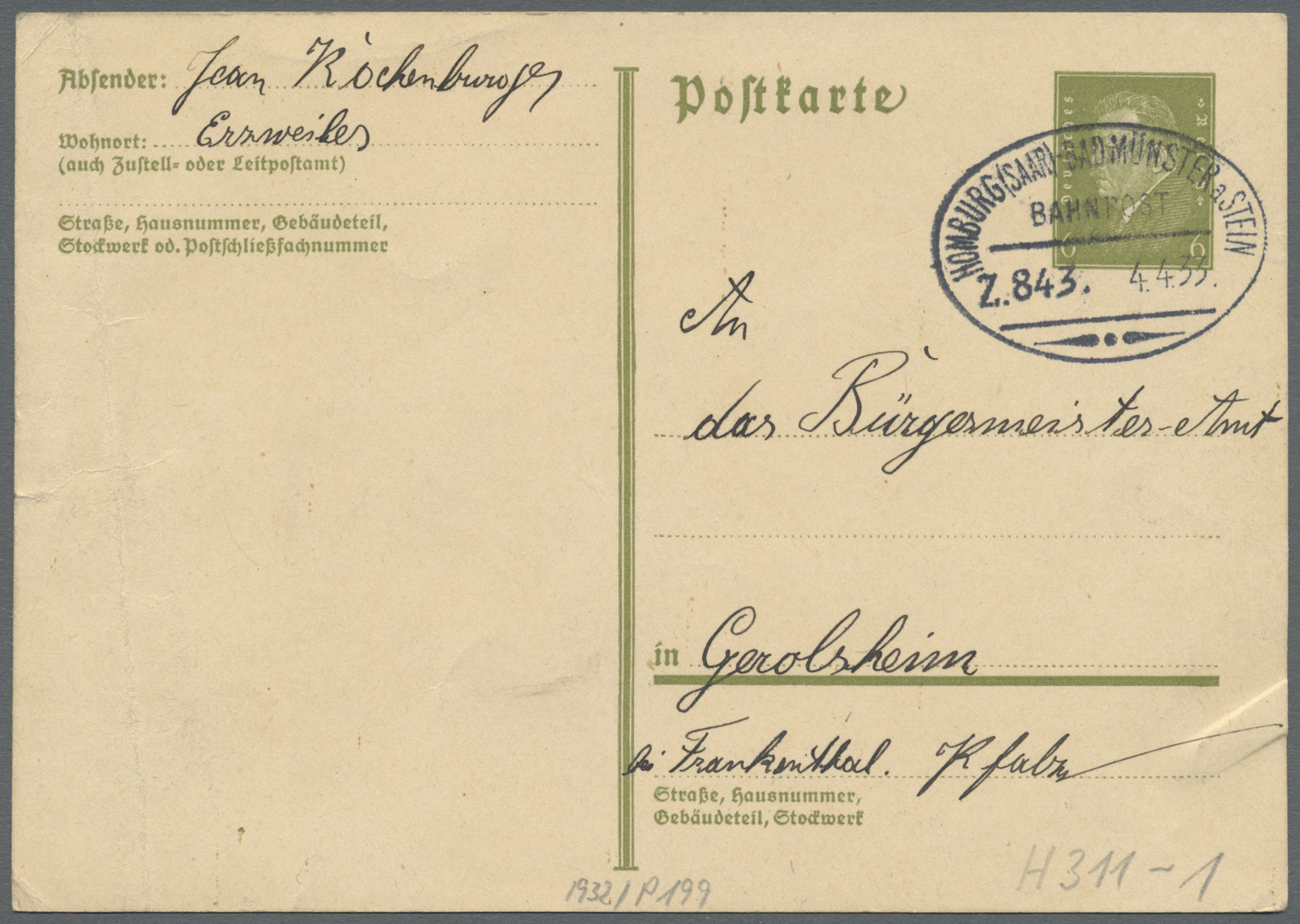 Br/GA Deutsches Reich - Bahnpost: 1923/1943, Sammlung von 350 Belegen in 5 Briefalben, teils unterschiedli