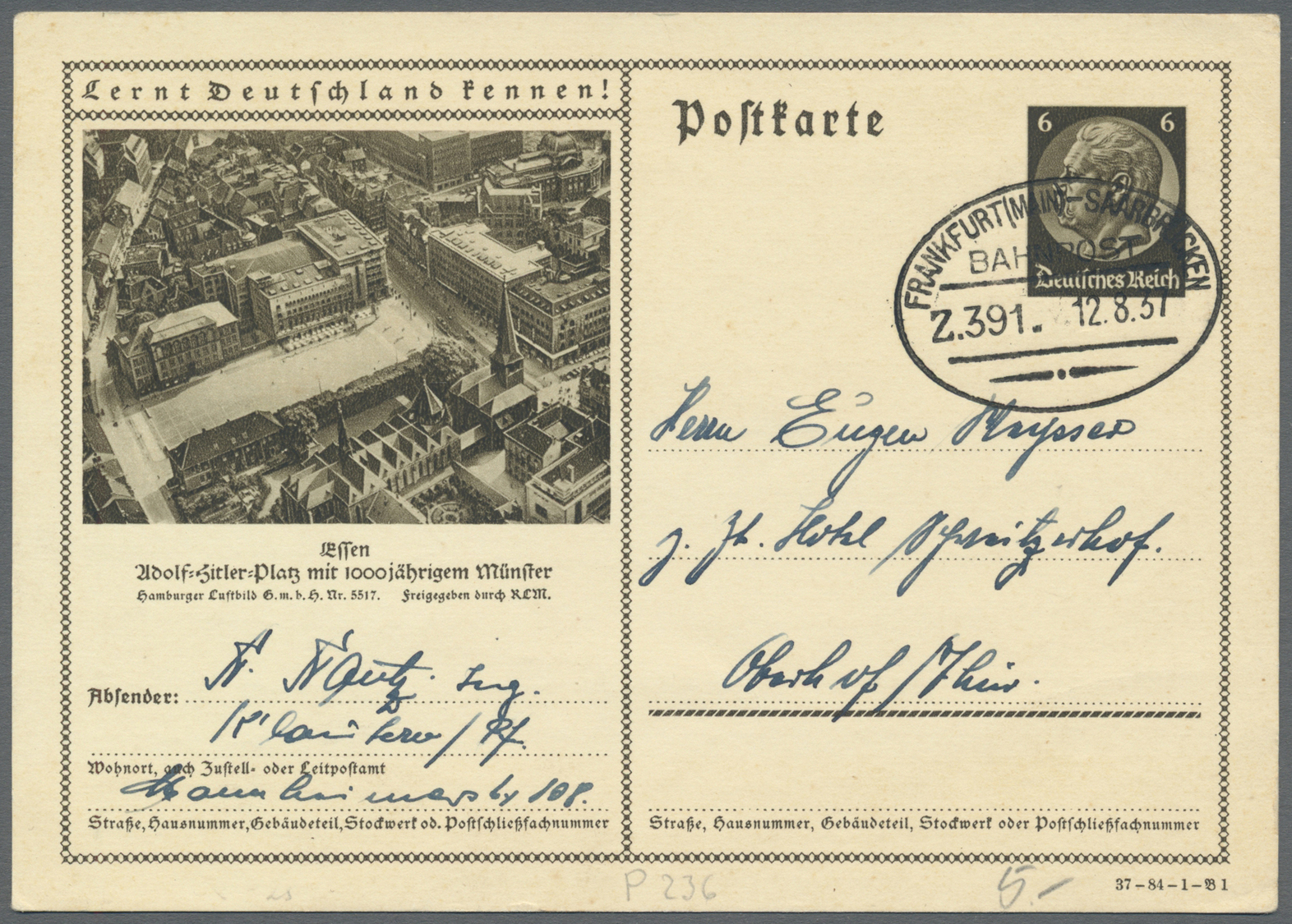 Br/GA Deutsches Reich - Bahnpost: 1923/1943, Sammlung von 350 Belegen in 5 Briefalben, teils unterschiedli