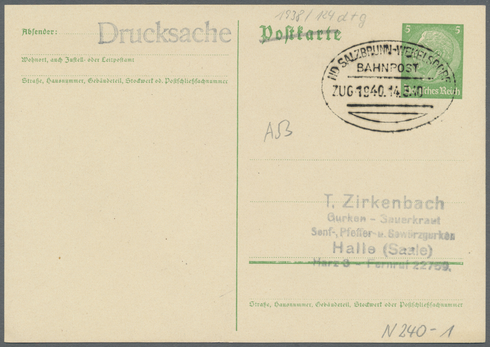 Br/GA Deutsches Reich - Bahnpost: 1923/1943, Sammlung von 350 Belegen in 5 Briefalben, teils unterschiedli