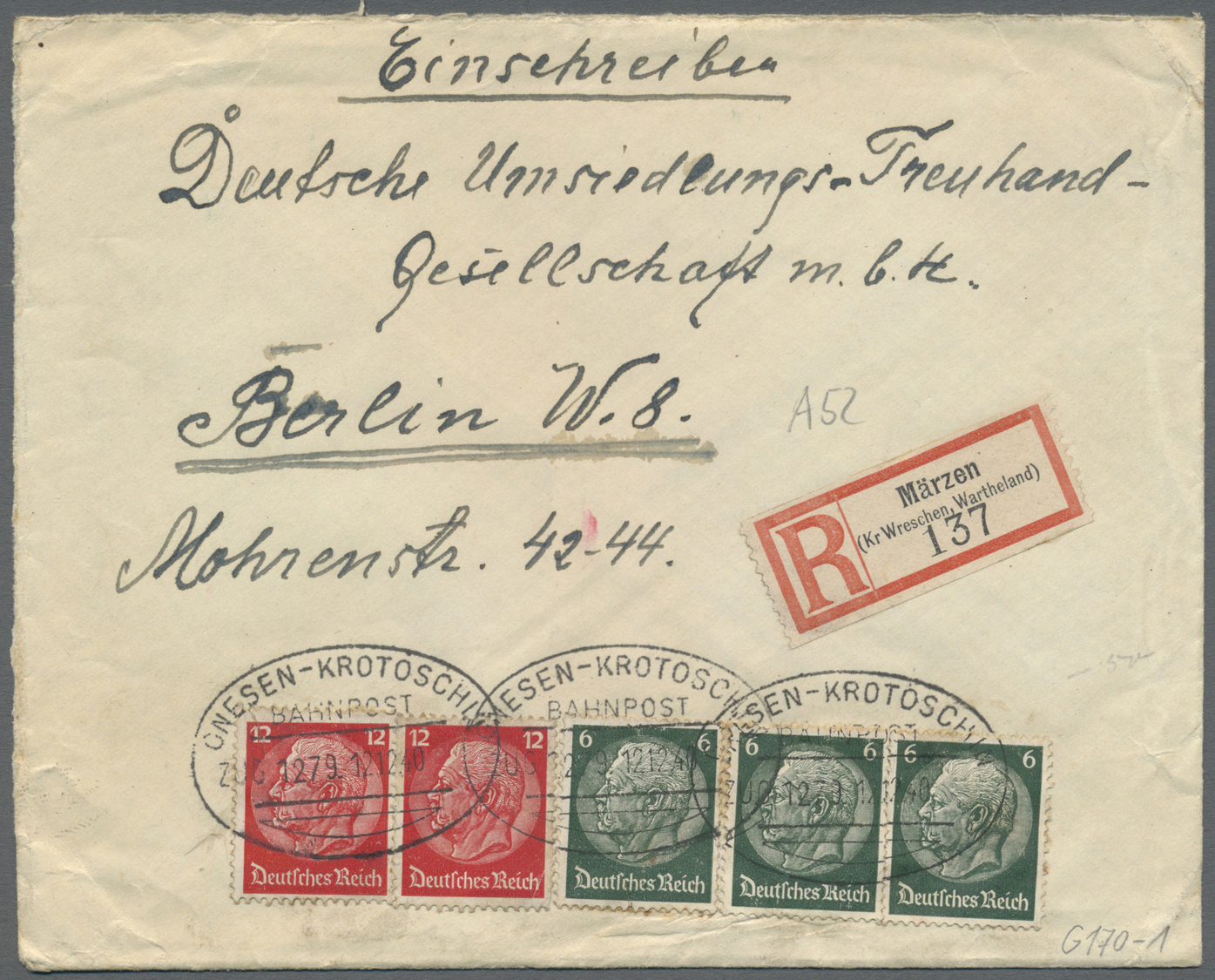Br/GA Deutsches Reich - Bahnpost: 1923/1943, Sammlung von 350 Belegen in 5 Briefalben, teils unterschiedli