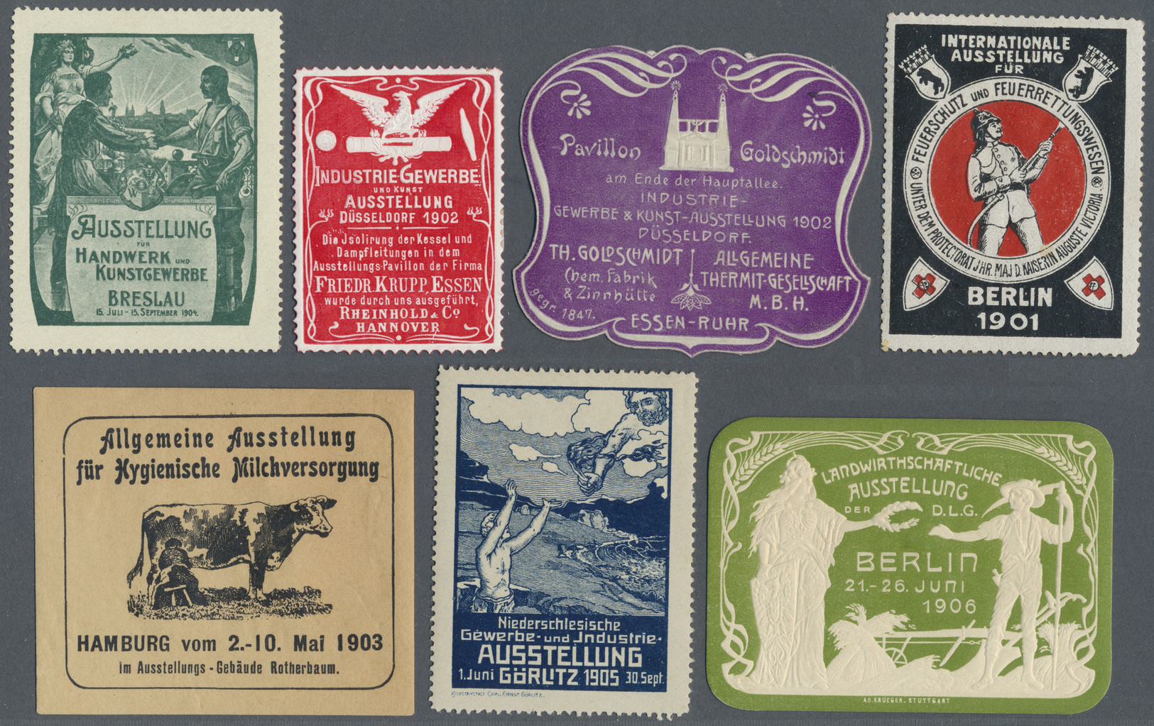 Deutsches Reich - Besonderheiten: 1894/1907, REKLAMEMARKEN AUSSTELLUNGEN Und MESSEN, Erster Teil Ein - Andere & Zonder Classificatie