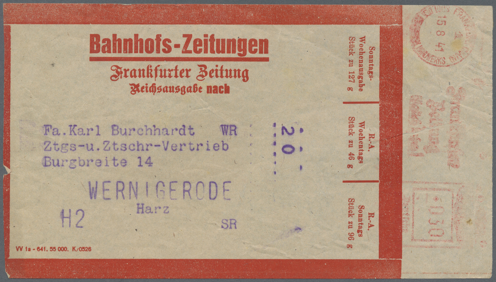 Br Deutsches Reich - Besonderheiten: 1933/1945, Belege und Dokumente abseits der reinen Markenfrankatur