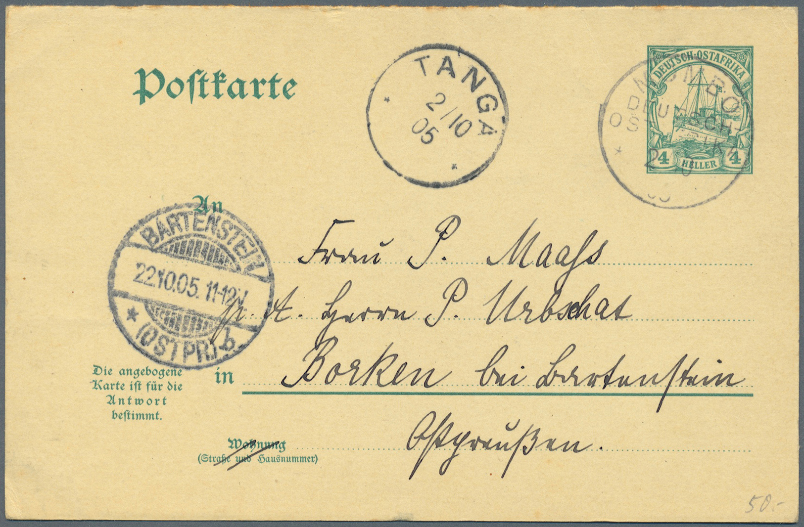 GA/ Deutsche Auslandspostämter + Kolonien: 1900 - 1918, 55 Ganzsachen und Postkarten, gebraucht, dabei a