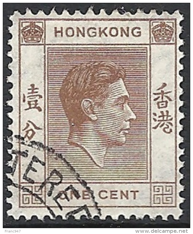 Hong Kong, 1938 KGVI 1c  Brown Wmk Mult Script CA # SG 140 - Michel 139 - Scott 154 USED - Oblitérés