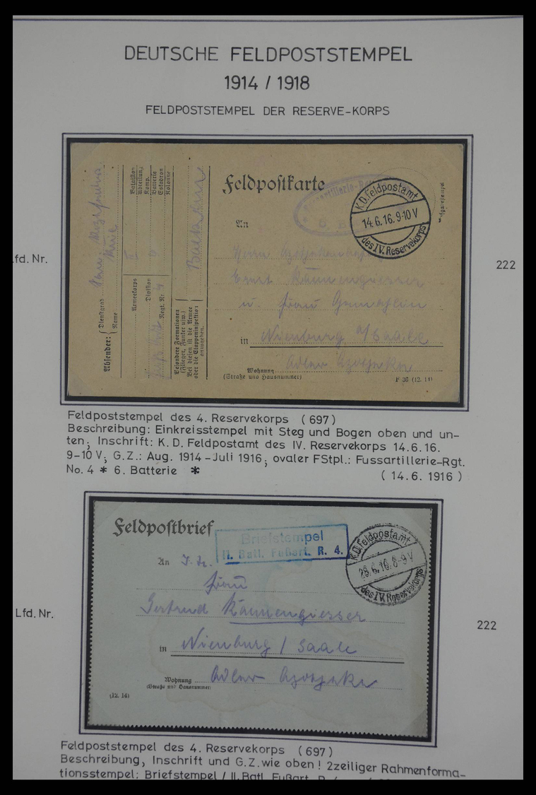 Feldpost 1. Weltkrieg: Fantastic collection in albums, all written up with fieldpost station, many d