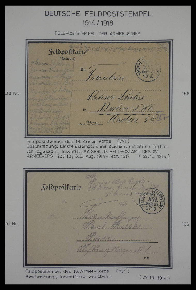 Feldpost 1. Weltkrieg: Fantastic collection in albums, all written up with fieldpost station, many d