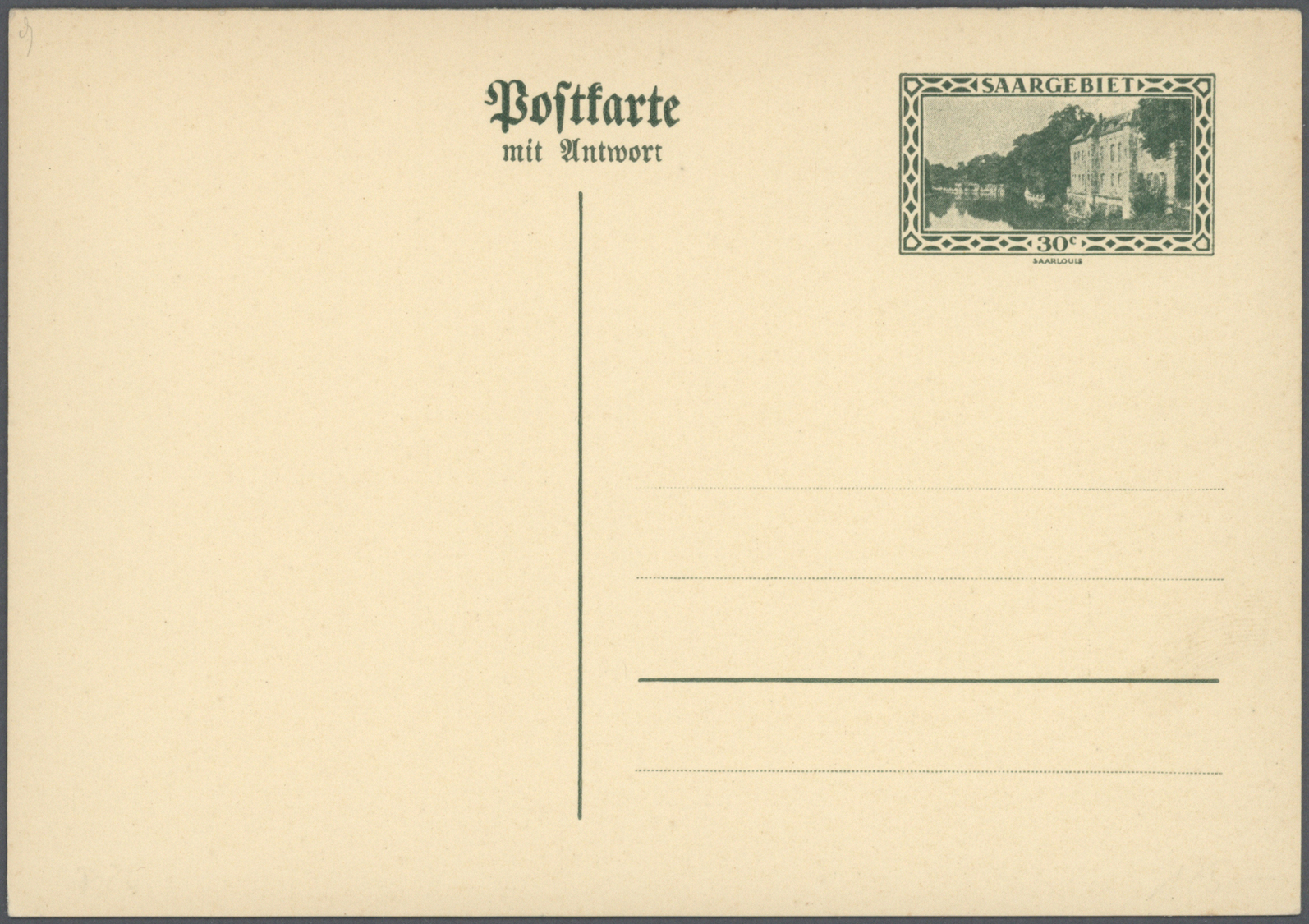 GA Deutsche Abstimmungsgebiete: Saargebiet - Ganzsachen: 1920/1935. Sammlung Von 22 Postkarten (inkl. 3 - Postwaardestukken