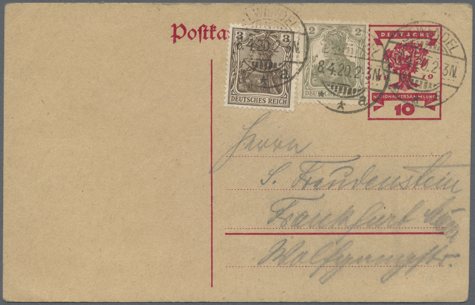 GA/Br Deutsche Abstimmungsgebiete: Saargebiet - Ganzsachen: 1920, Partie Mit Ca. 25 Ganzsachen Des Deutsch - Postwaardestukken