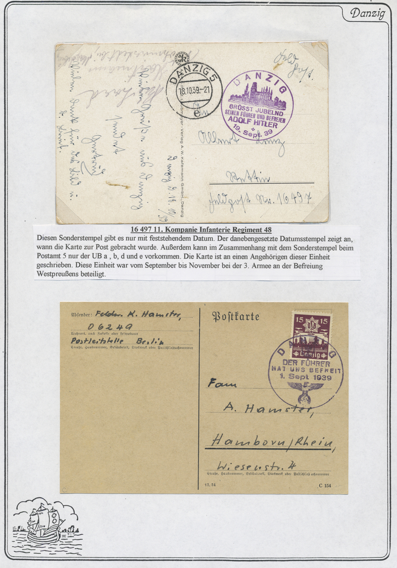 Br Danzig: 1800/1945 (ca): Feldpost In Danzig Ab Der Napoleonischen Zeit Mit Erster Und Zweiter Weltkri - Autres & Non Classés