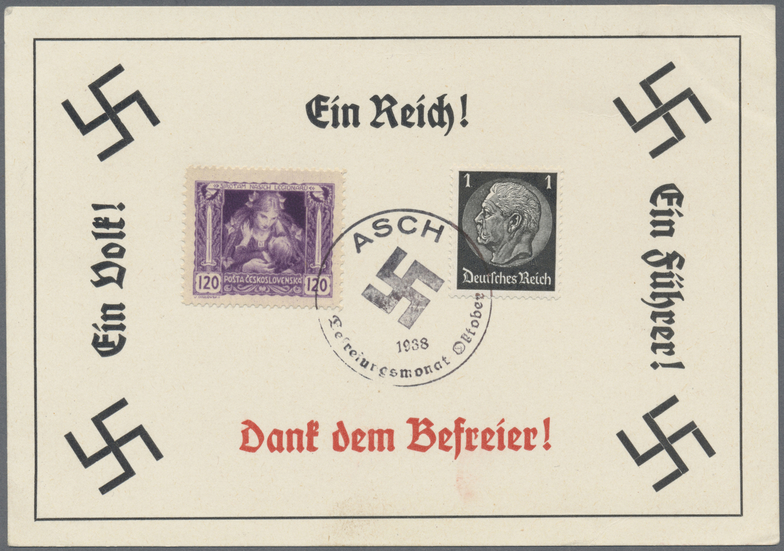 Br Sudetenland: 1938, 7 Belege Von Friedland, 3x Reichenberg, Leipa, Freiwaldau Und Asch Mit Befreiungs - Sudetenland