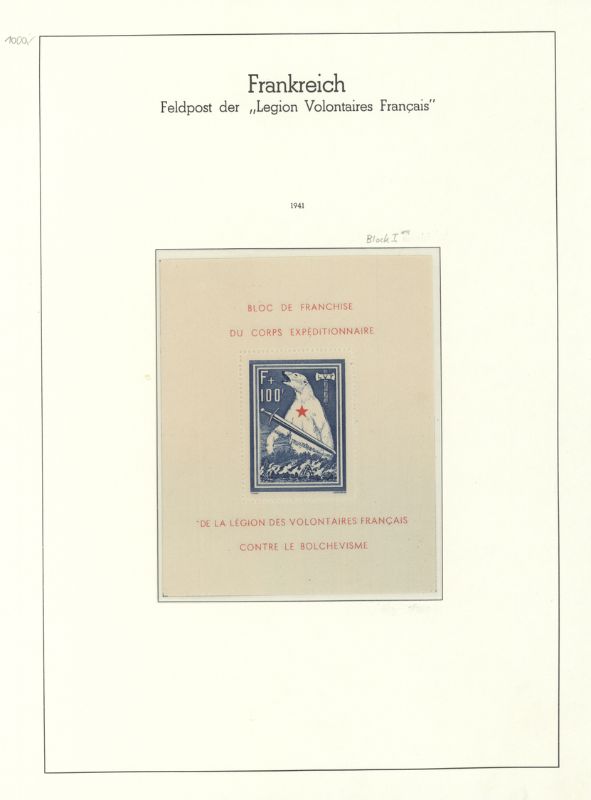**/* Dt. Besetzung II WK - Frankreich - Privatausgaben: Legionärsmarken: 1941-42: Sammlung Inklusive 'Eis - Besetzungen 1938-45