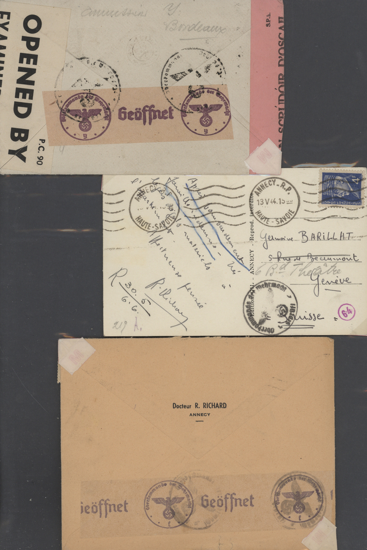 Br/GA Zensurpost: 1940/1945, gehaltvolle Sammlung mit ca.130 Belegen, nach den Orten der verschiedenen Zen