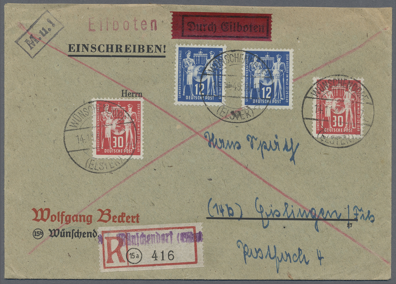 GA/Br/** Sowjetische Zone Und DDR: 1945/1990, Posten In 2 Alben, überwiegend Belege Mit Frühen Frankaturen, A - Verzamelingen