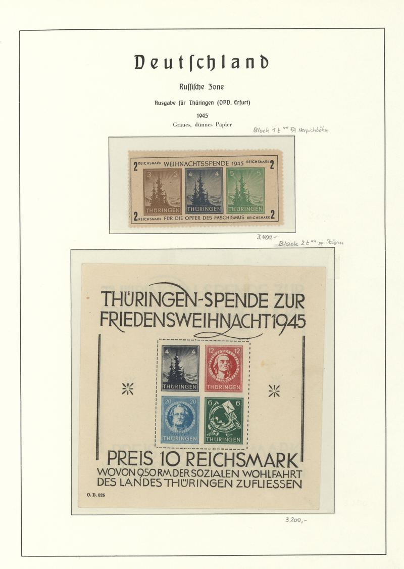 **/* Sowjetische Zone: 1945-1949, Ungebraucht Und Postfrische Sammlung Nach Vordruck Vollständig Zusätzli - Andere & Zonder Classificatie