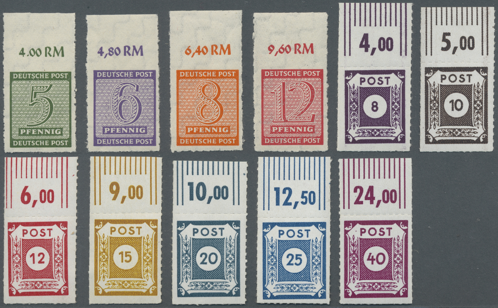 ** Sowjetische Zone: 1945, Kleines Aber Feines Lot Von 25 Postfrischen Marken Mit Postmeistertrennungen - Andere & Zonder Classificatie