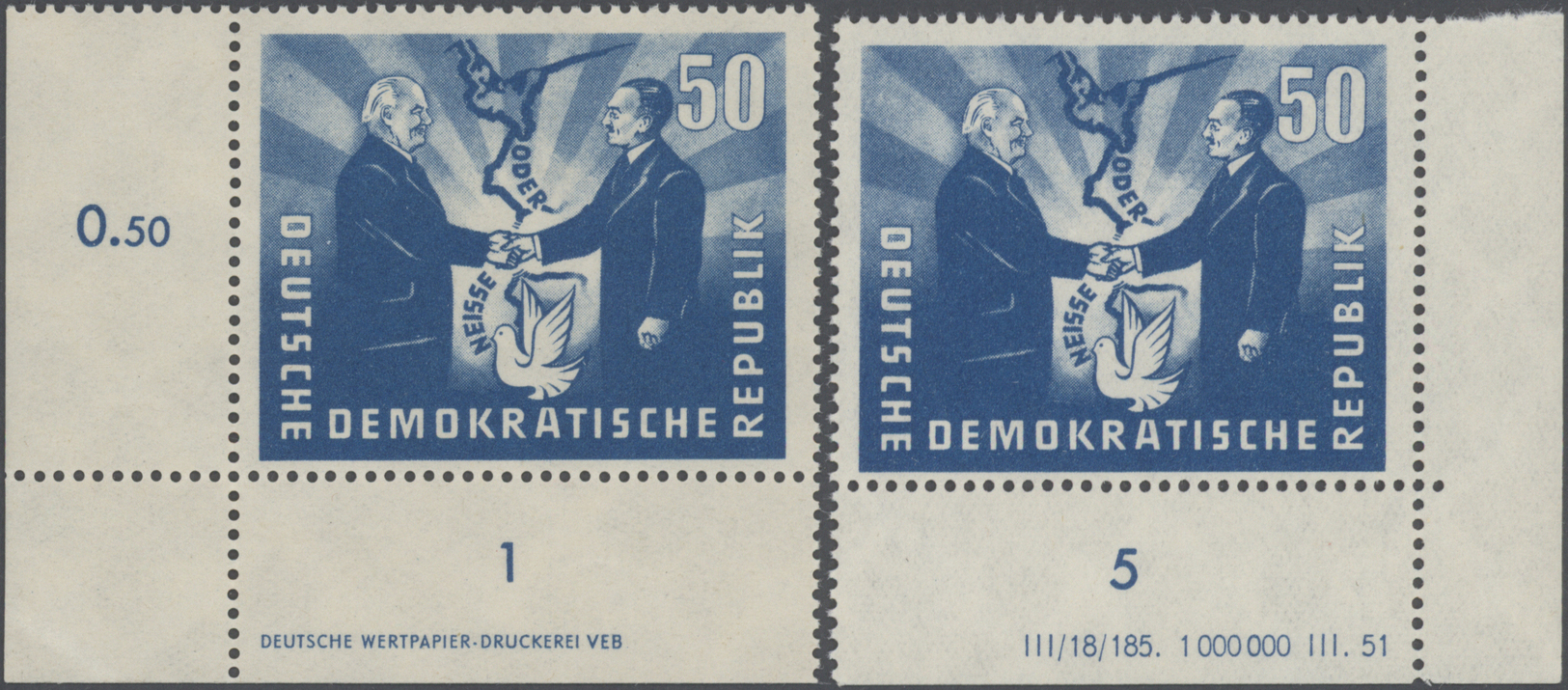 **/O/* DDR: 1949/1990, DRUCKVERMERKE UND DRUCKEREIZEICHEN, großartige und praktisch ausschließlich POSTFRIS