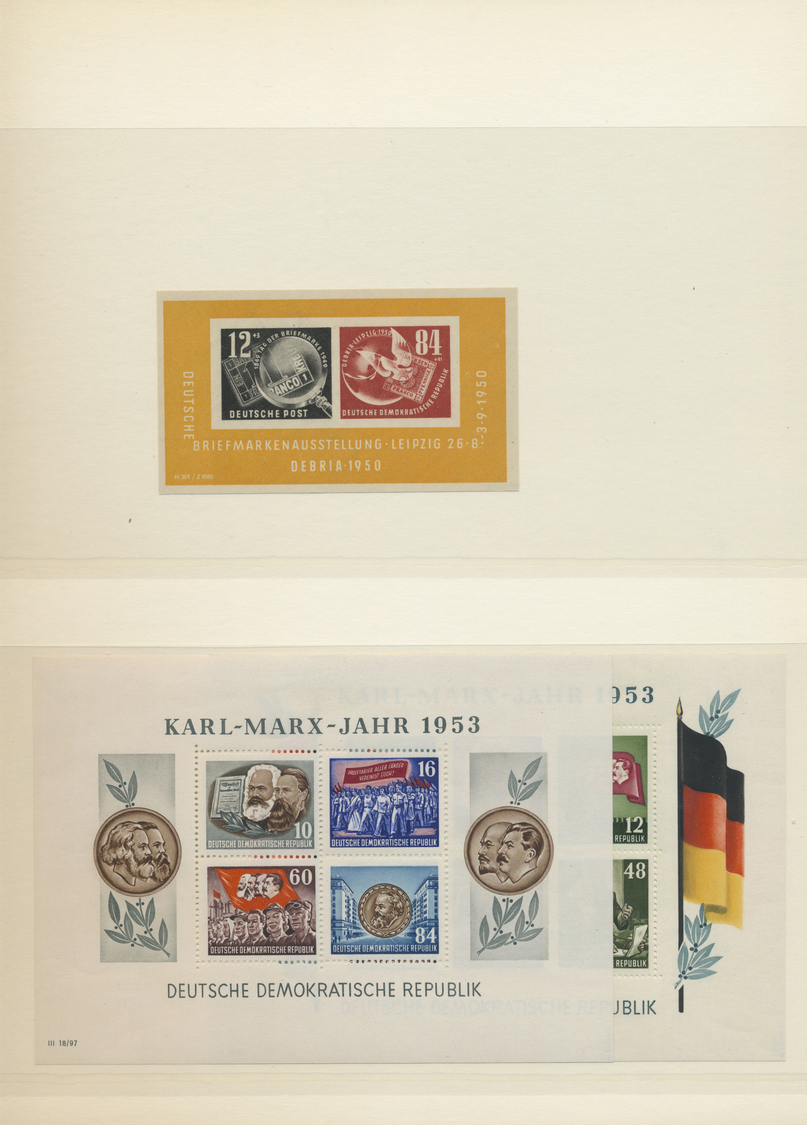 ** DDR: 1949/1990, Komplette Sammlung In 2 Alben Mit Allen Blöcken, Kleinbogen, MH, Mi.Nr. 805 Zehnerst - Autres & Non Classés