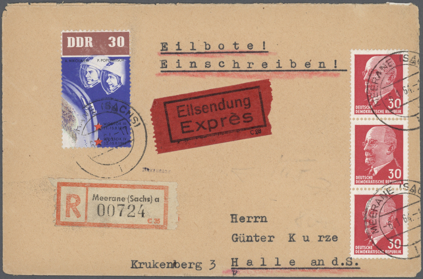 Br DDR: 1949/1964, Lot Von 39 Briefen Und Karten, Dabei Bessere Frankaturen, Verwendungsformen, Einzelm - Autres & Non Classés