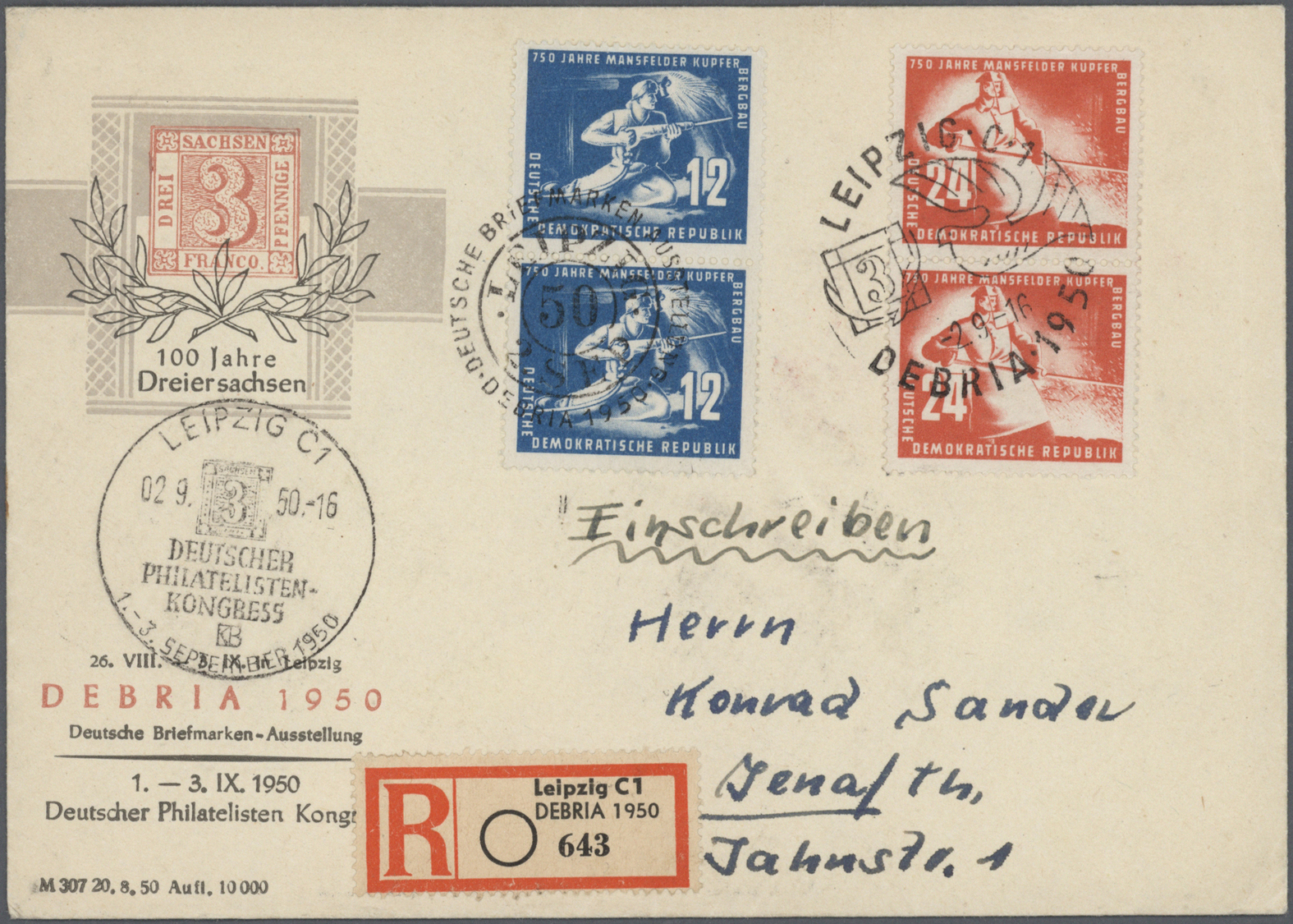 Br DDR: 1949/1964, Lot von 39 Briefen und Karten, dabei bessere Frankaturen, Verwendungsformen, Einzelm
