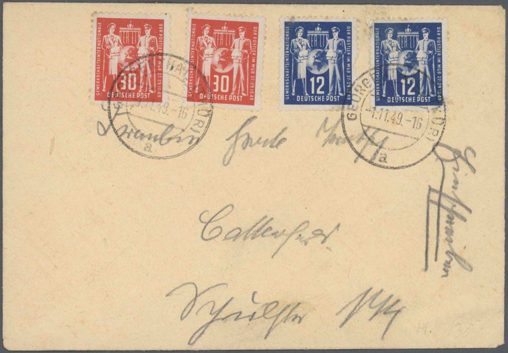 Br DDR: 1949/1964, Lot von 39 Briefen und Karten, dabei bessere Frankaturen, Verwendungsformen, Einzelm