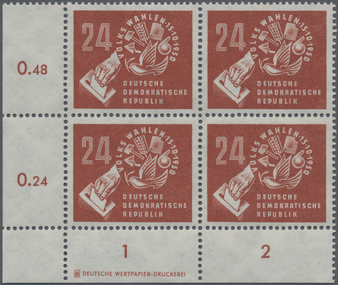 **/ DDR: 1950, Volkswahlen Als Postfrischer 4-er Block Mit DV, 1951, Wintersportmeisterschaften Als Post - Andere & Zonder Classificatie