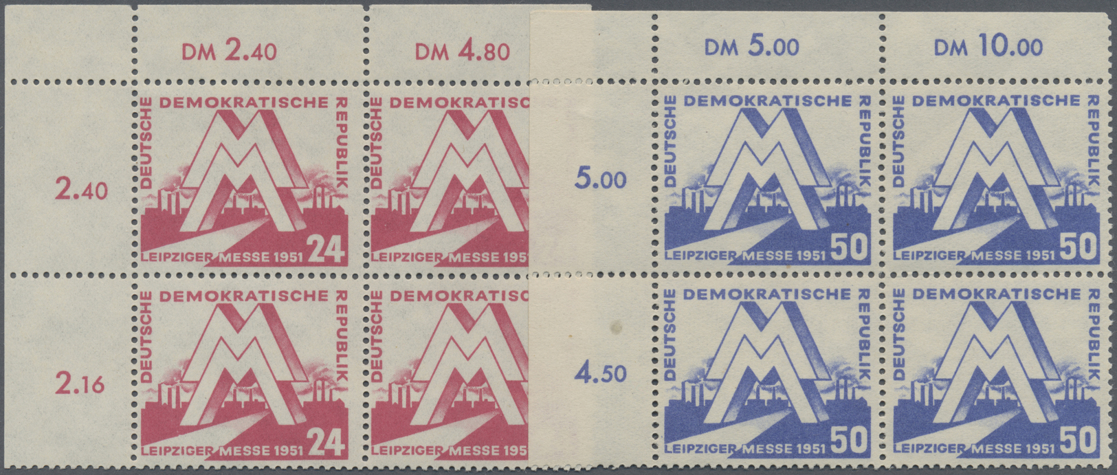 **/ DDR: 1950, Volkswahlen Als Postfrischer 4-er Block Mit DV, 1951, Wintersportmeisterschaften Als Post - Andere & Zonder Classificatie